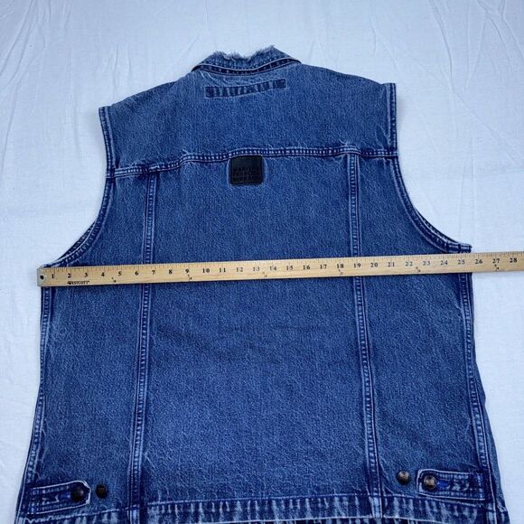 Marithe Francois Girbaud Denim Vest Mens XL Faded Street Grunge Hip Hop,‎ Y2K - Picture 10 of 15